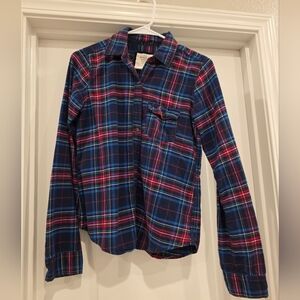 Abercrombie & Fitch Navy and Red Plaid Shirt